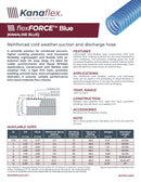 Kanaline Blue Cold Weather Heavy Duty PVC Water Suction & Discharge Hose (Flexforce Blue by Kanaflex)