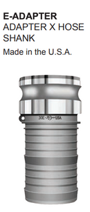 Stainless Steel Camlock - E Adapter