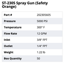 Suttner ST-2305 Spray Gun - Safety / High Visibility Orange with Easy Pull Trigger