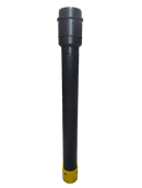 8in to 6in HDPE Reducer Polyethylene Plastic Dig Tube/Pipe for Hydro-Excavation (Hydrovac) - 6in tube with 8in Male Ringlock / Bandlock (Bush Hog) x Cuff (Urethane) - Overall Length/Height is 78in