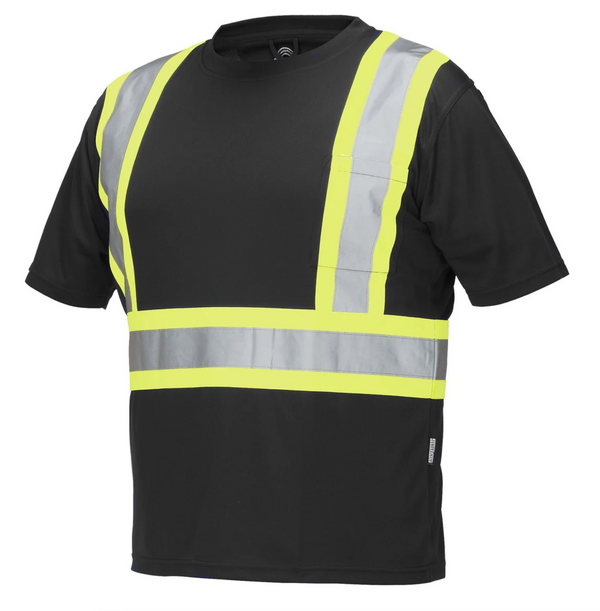 High Visibility Reflective Safety T-Shirt - Black