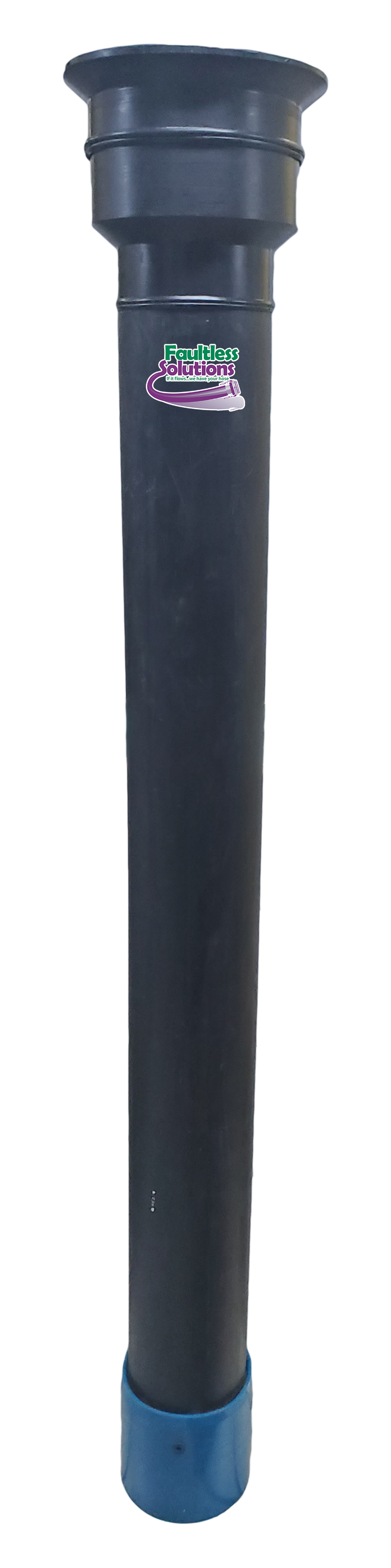 8in to 6in HDPE Reducer Polyethylene Plastic Dig Tube/Pipe for Hydro-Excavation (Hydrovac) - 6in tube with 8in Vactor Flange x Cuff (Urethane) - Overall Length/Height is 78in