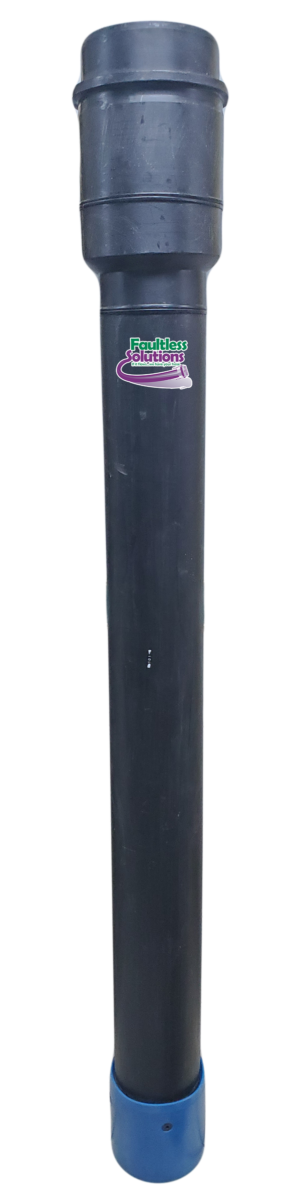 8in to 6in HDPE Reducer Polyethylene Plastic Dig Tube/Pipe for Hydro-Excavation (Hydrovac) - 6in tube with 8in Male Ringlock / Bandlock (Bush Hog) x Cuff (Urethane) - Overall Length/Height is 78in