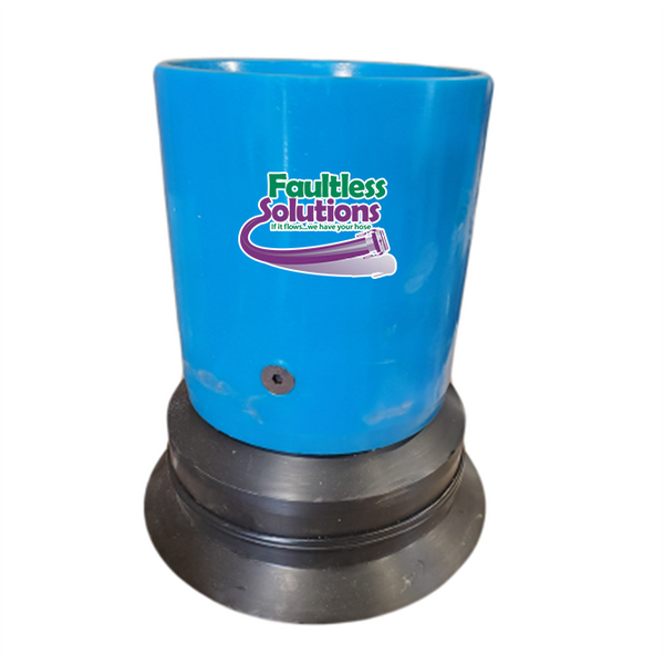 "The Stubby" - Miniature HDPE Dig Tube Adapter - 8in Vactor Flange x 6in Urethane Sleeve (Cuff) For Hydro-Excavation (HydroVac)